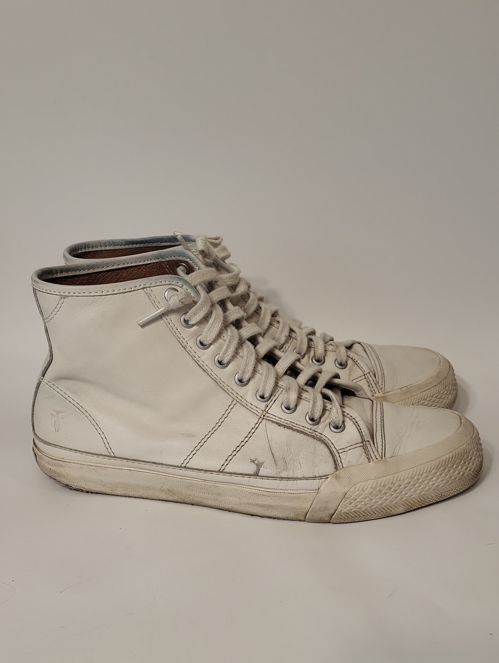 Frye Men's White Leather High Tops Size 10.5 Sneakers